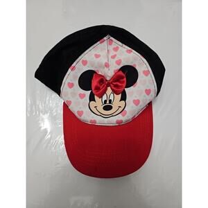 Disney Minnie Mouse Hat Cap YOUTH GIRLS Adjustable Black/Red NWT Cartoons